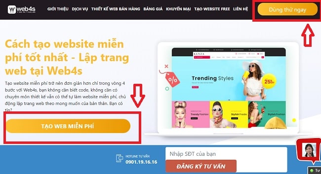 Tạo website nhanh ch&oacute;ng, d&ugrave;ng thử 15 ng&agrave;y